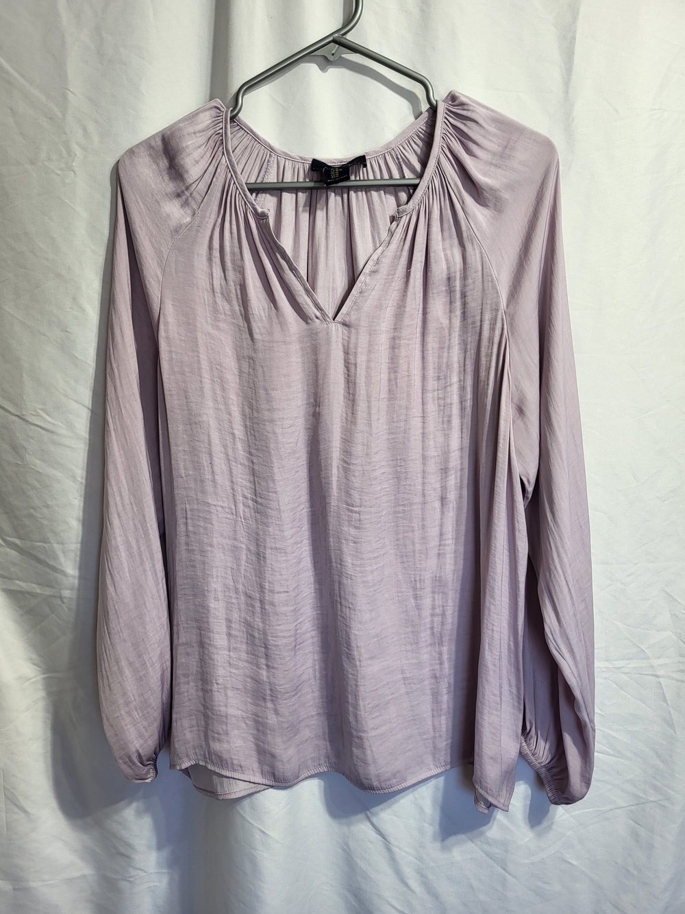 RACHEL Rachel Roy Lilac V-Neck Peasant Blouse, Size Medium